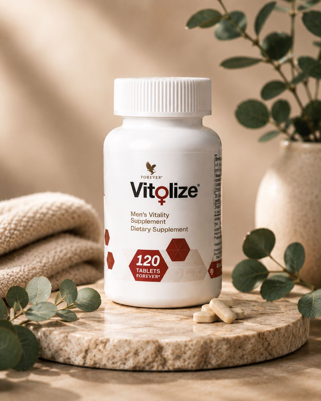 Forever Vitolize women's vitality supplement bottle with 120 tablets